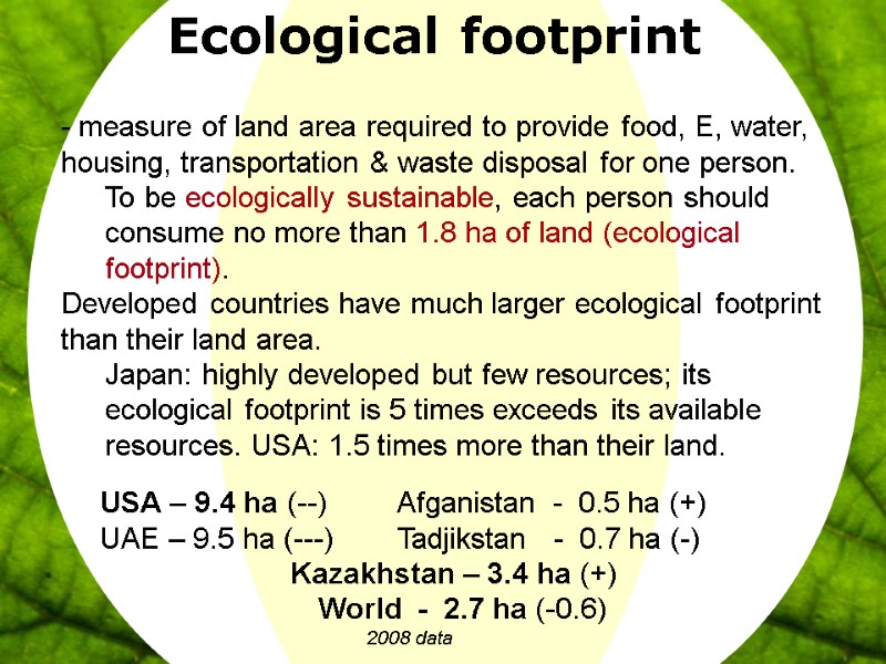 18 Ecological footprint           